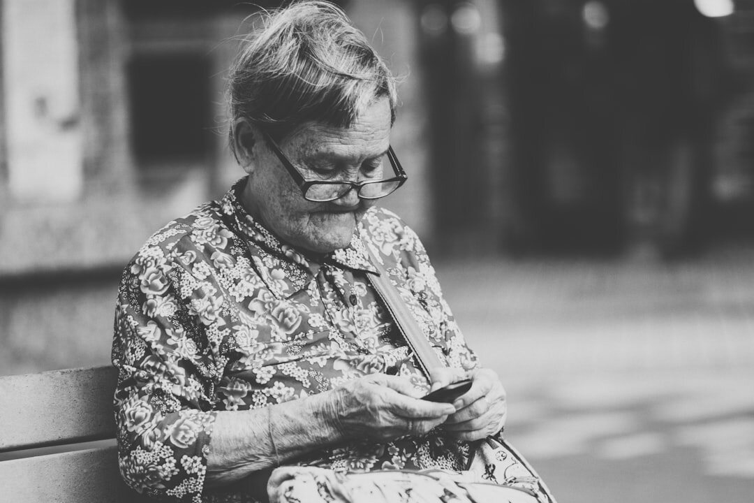 senior using smartphone