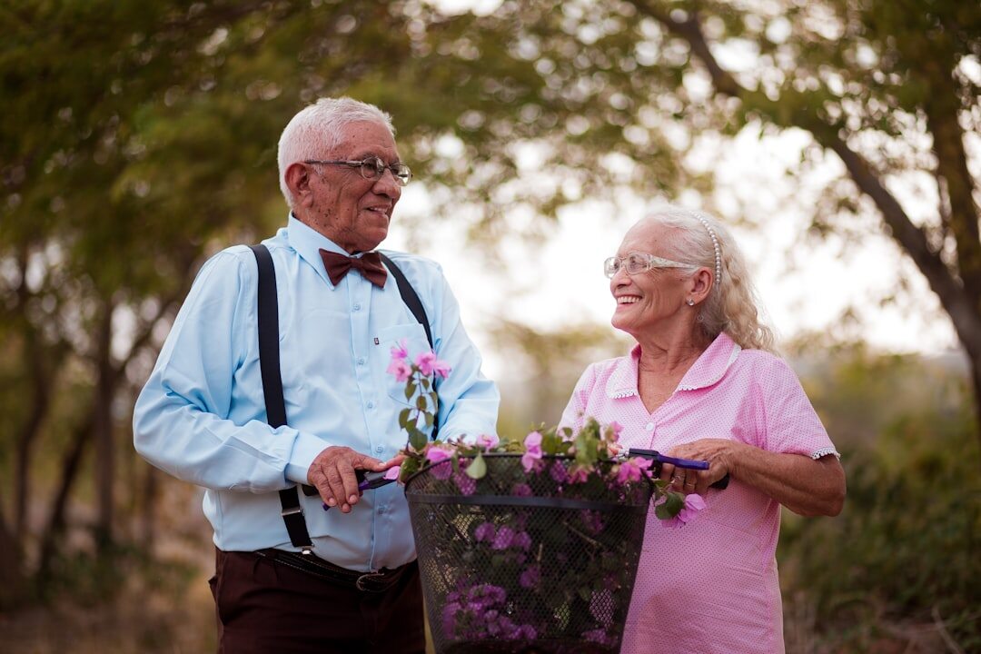 seniors gardening together