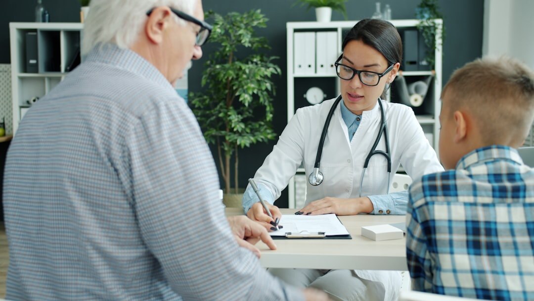elderly patient with doctor